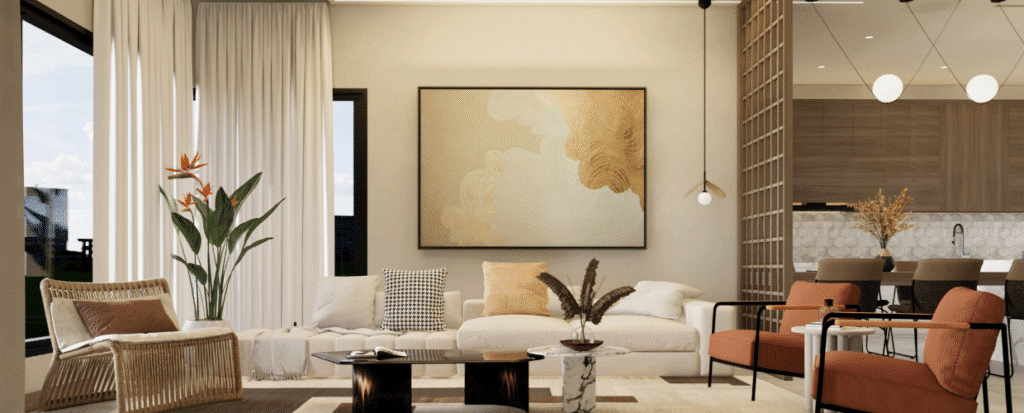 Interior design company in Jaipur creating a modern living room layout