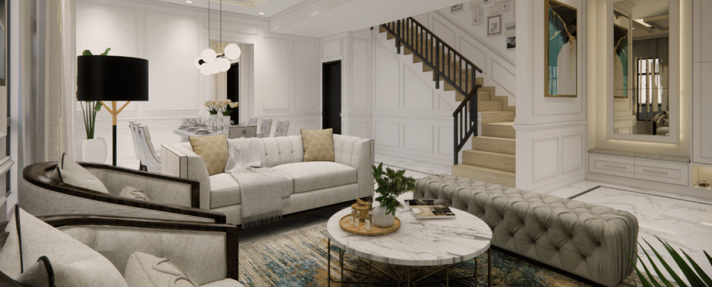 Beautiful modern living room by the best interior designers in Jaipur – Majisa Interior